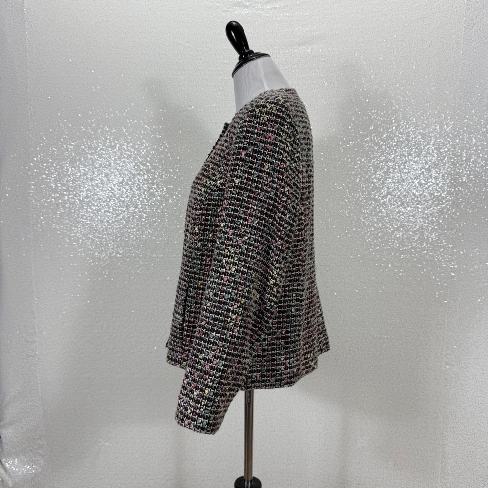 Koret Petite Tweed Blazer Jacket 14P Multicolor Pastel Bouclé Lined Career Coat - Picture 6 of 13